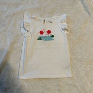 Janie and Jack flamingo shirt, size 6